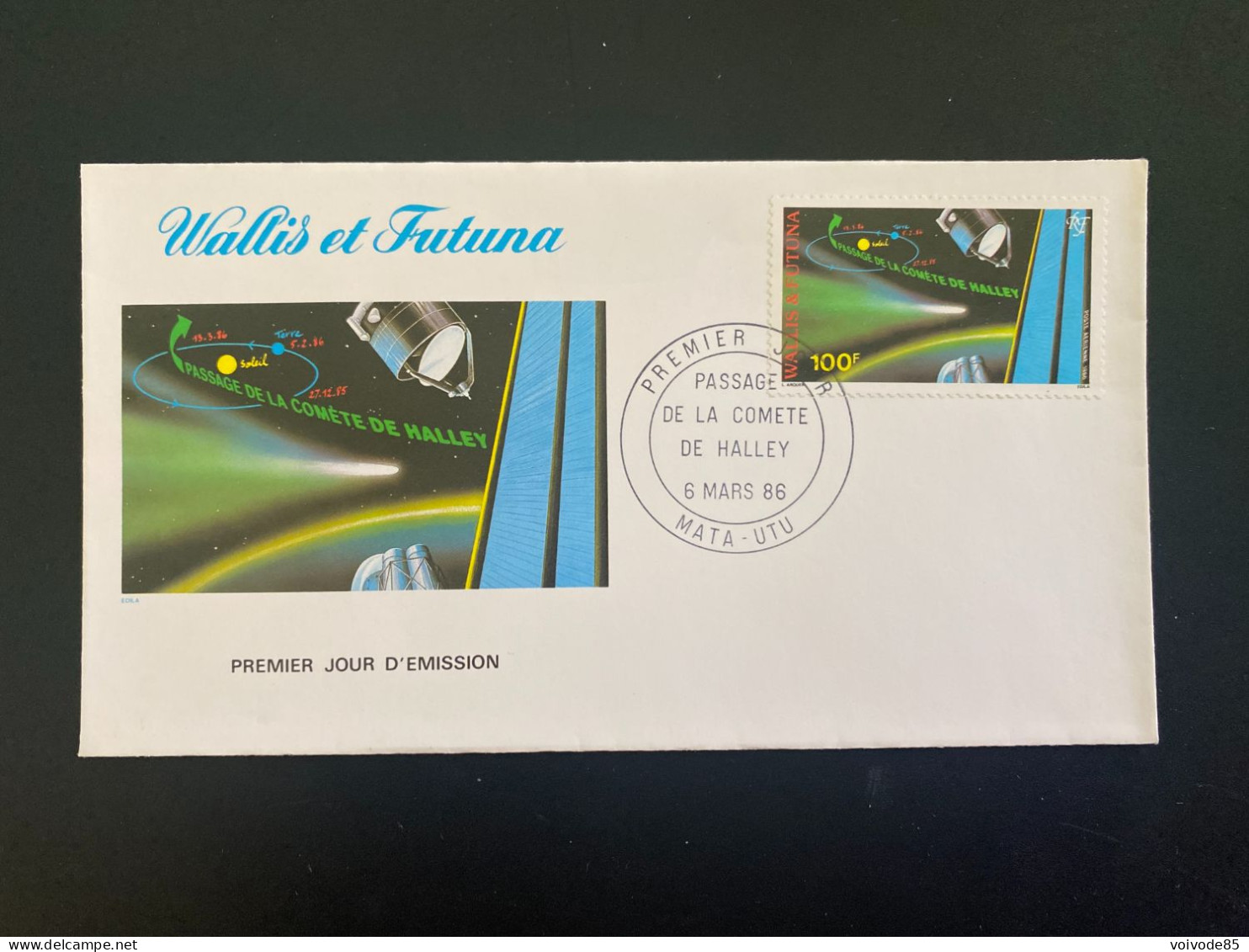 Enveloppe 1er Jour "Passage De La Comète De Halley" 06/03/1986 - PA149 - Wallis Et Futuna - Satellites - FDC