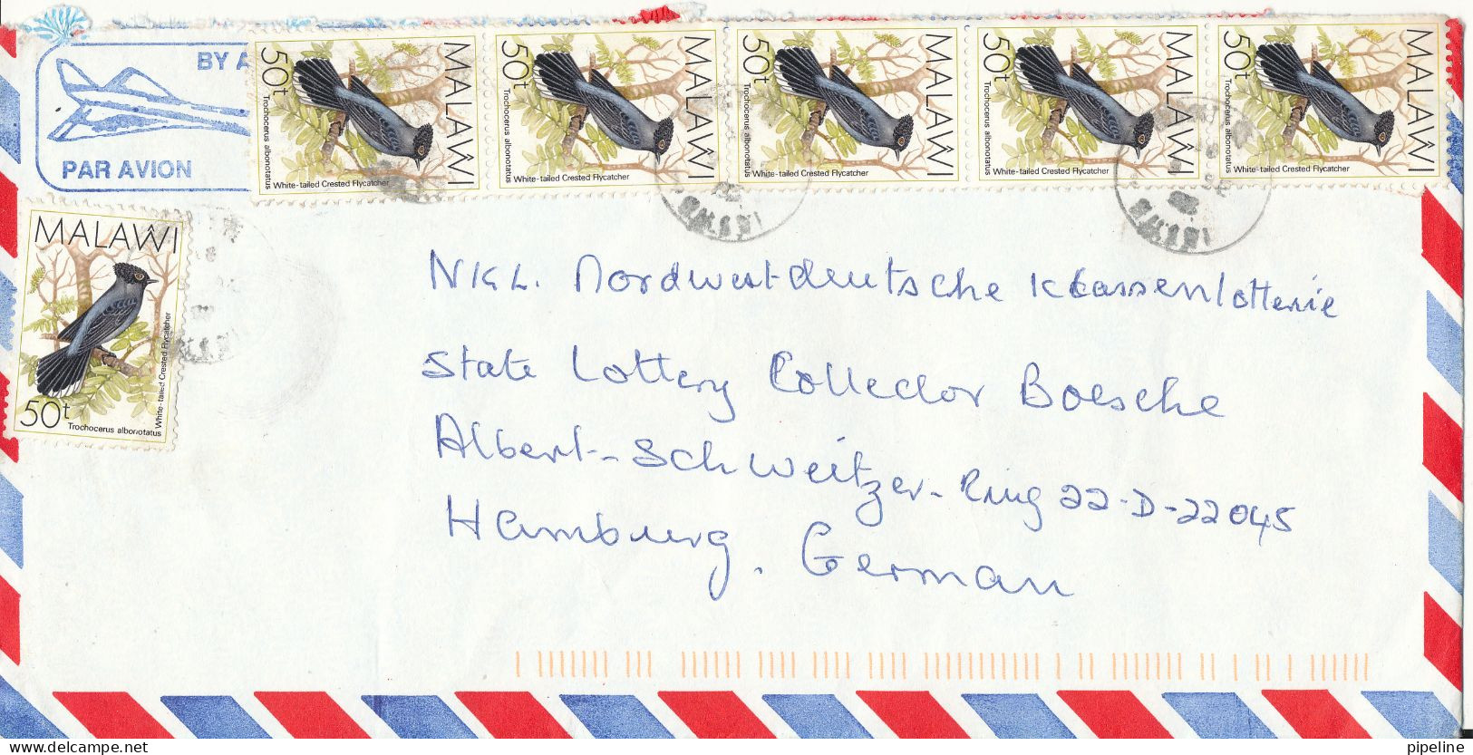 Malawi Air Mail Cover Sent To Germany BIRD Stamps - Malawi (1964-...)