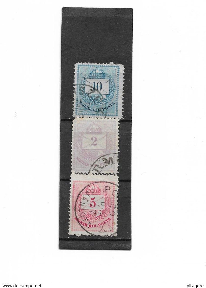 3 Beaux Timbres De Hongrie, Oblitérés N:  13(A) - 16 (A) - 17 (A),dentelé 13 Année1874-76 - Oblitérés