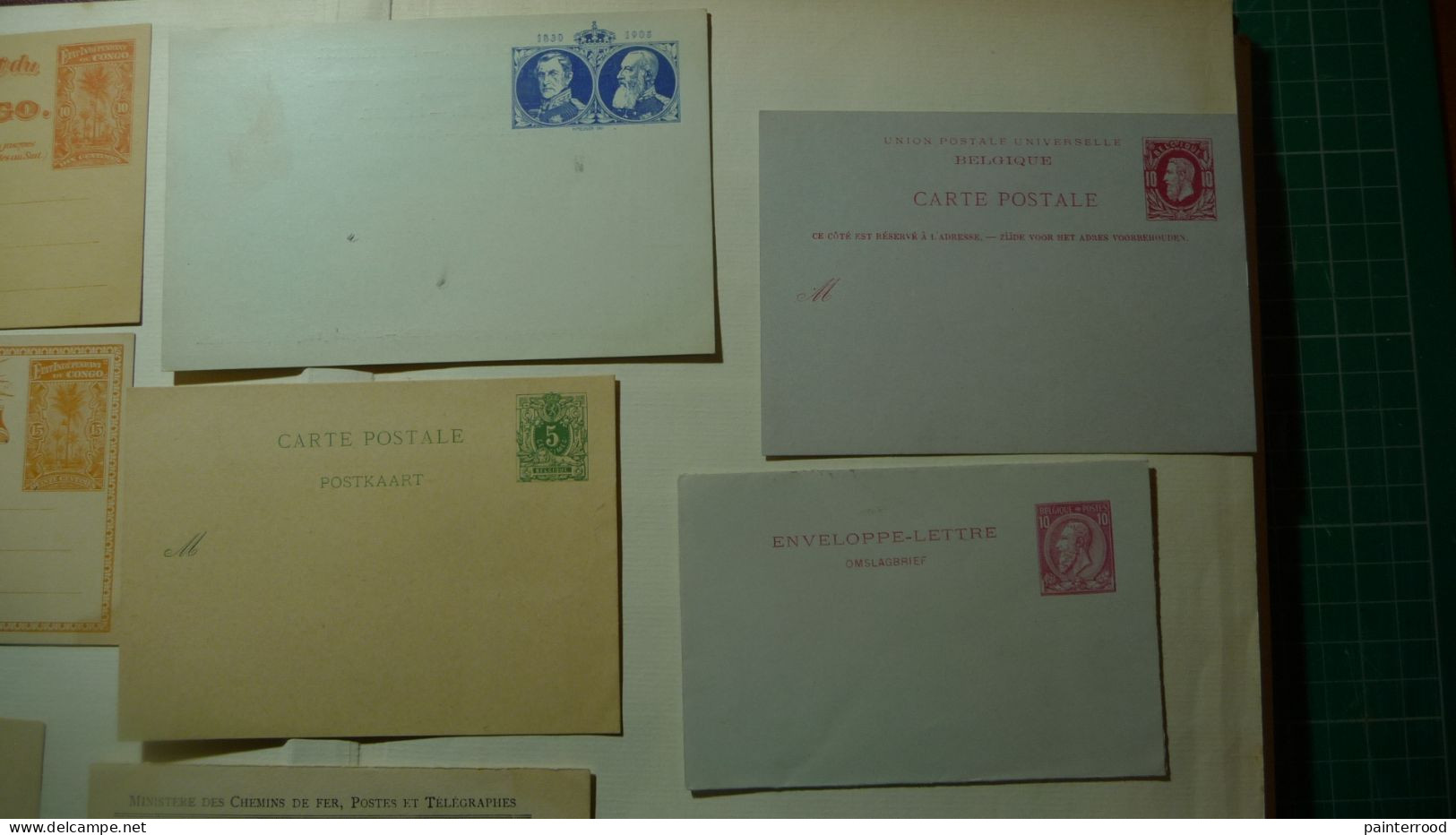 Album Postzegels België 1954 - 1984 Ongeveer Een 800-tal Zegels Met Enige Voorgefrankeerde Postkaarten Icl. Congo - Oblitérés