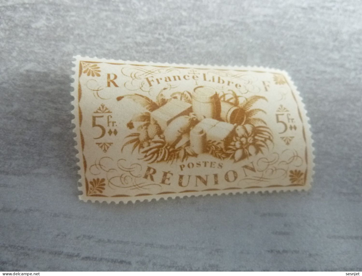 Série De Londres - France-Libre - Réunion  - 5f. - Yt 244 - Bistre-jaune - Neuf Sans Trace De Charnière - Année 1943 - - Nuevos