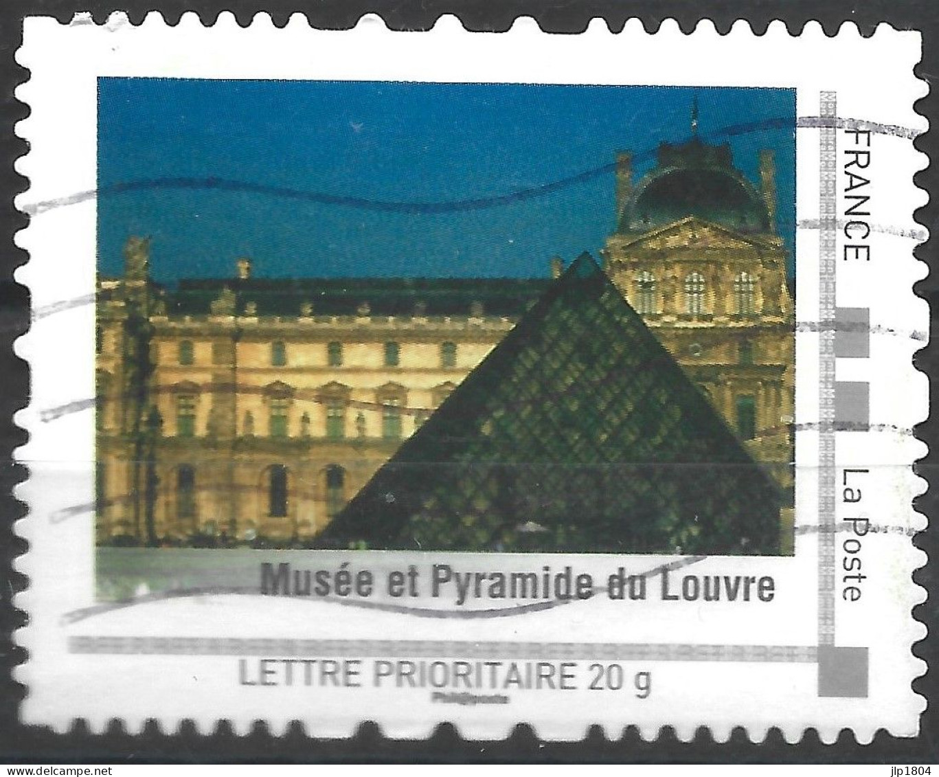 Montimbramoi Musée Et Pyramide Du Louvre - Lettre Prioritaire 20g - Oblitéré Sur Support - Other & Unclassified