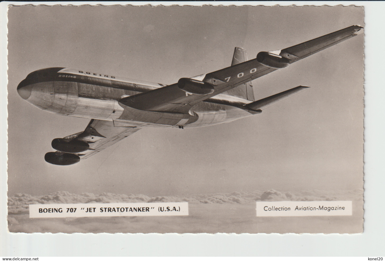 Vintage Card Boeing 707 Jet Aircraft In Company Colours Used By Sabena, Continental, TWA, Air France - 1919-1938: Between Wars