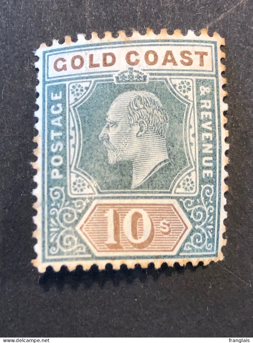 GOLD COAST.  SG 47  10s Green And Brown MH* CV £85 - Costa De Oro (...-1957)