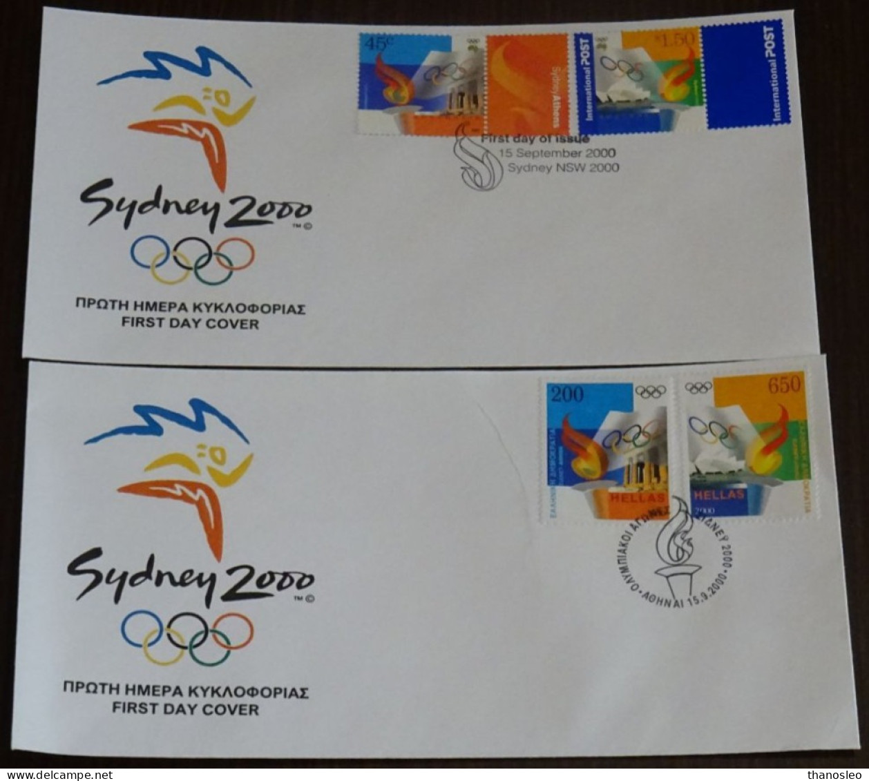 Australia-Greece 2000 Joint Issue For Olympic Games FDC VF - Primo Giorno D'emissione (FDC)