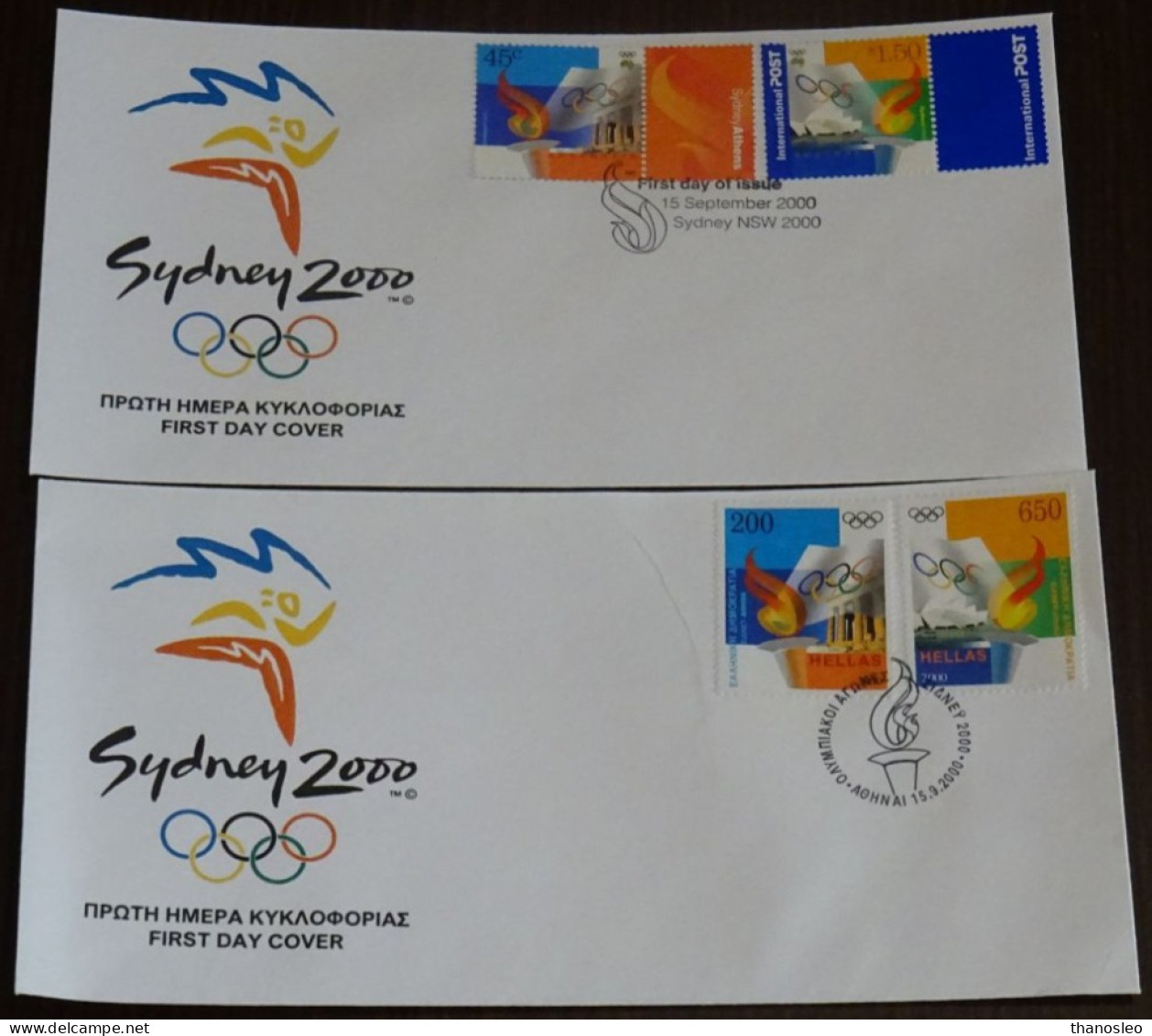 Australia-Greece 2000 Joint Issue For Olympic Games FDC VF - Sobre Primer Día (FDC)