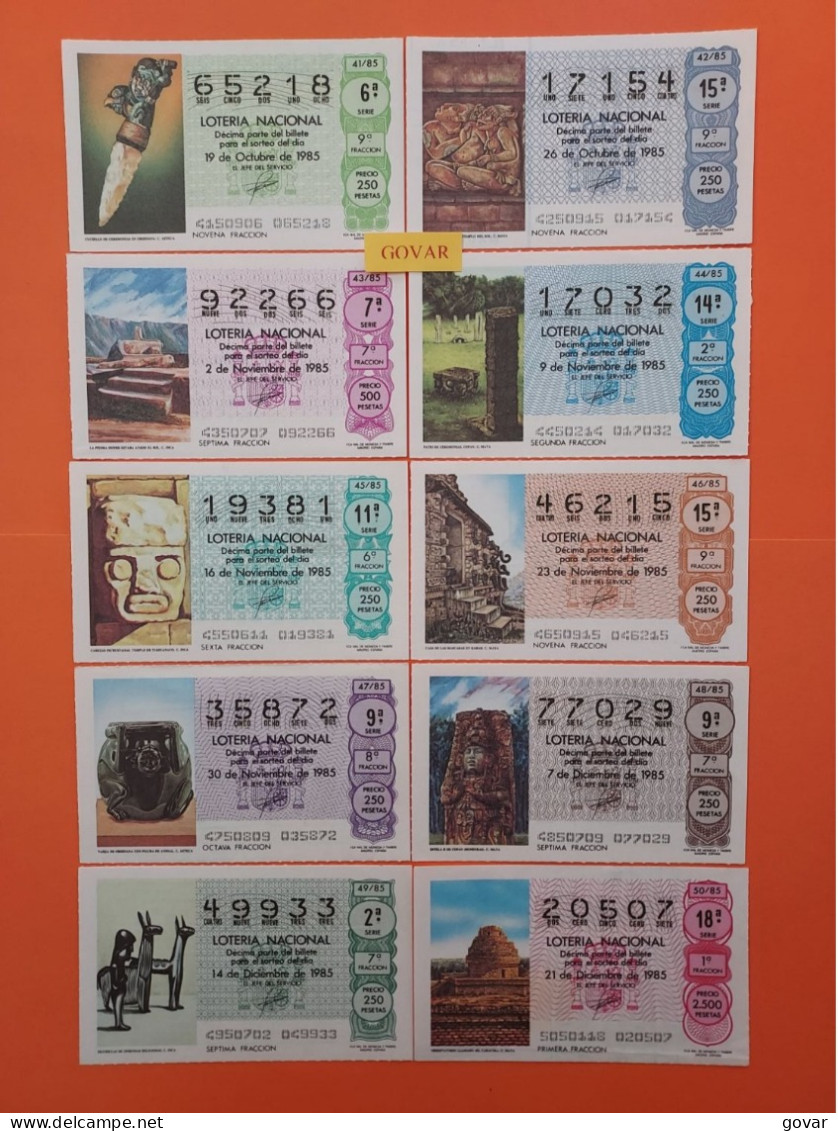 AÑO 1985 COMPLETO LOTERÍA NACIONAL ESPAÑA, SÁBADOS, TODOS LOS DECIMOS DEL AÑO - Billets De Loterie