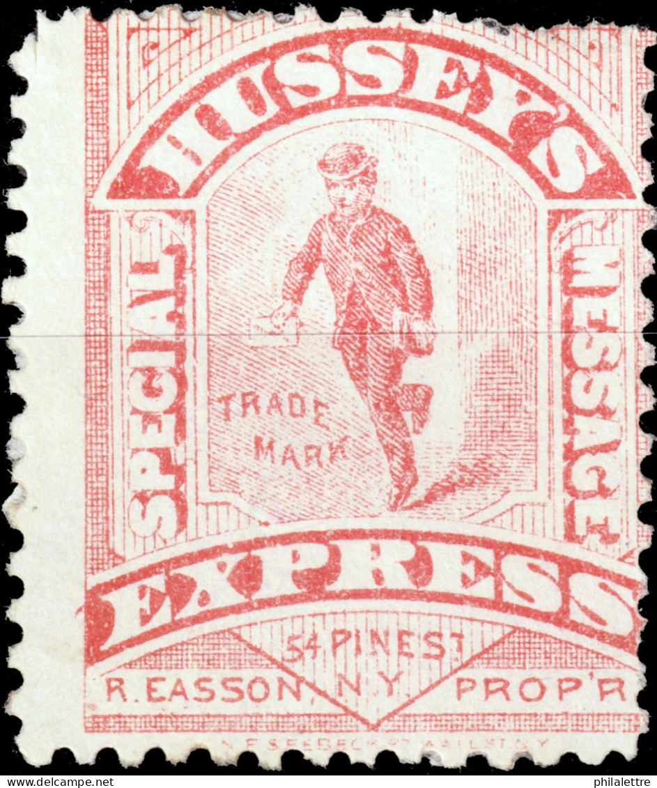 ÉTATS-UNIS / USA - Local Posts - HUSSEY'S POST, NY - 1880 Sc.87L75 Type II, Red, Glazed Surface - No Gum - Lokale Post