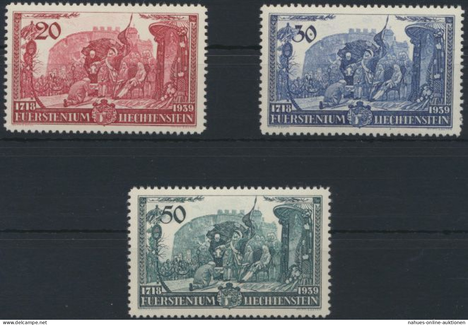 Liechtenstein 180-182 Huldigung Fürst Franz Josef Tadellos Postfrisch Kat. 17,00 - Brieven En Documenten