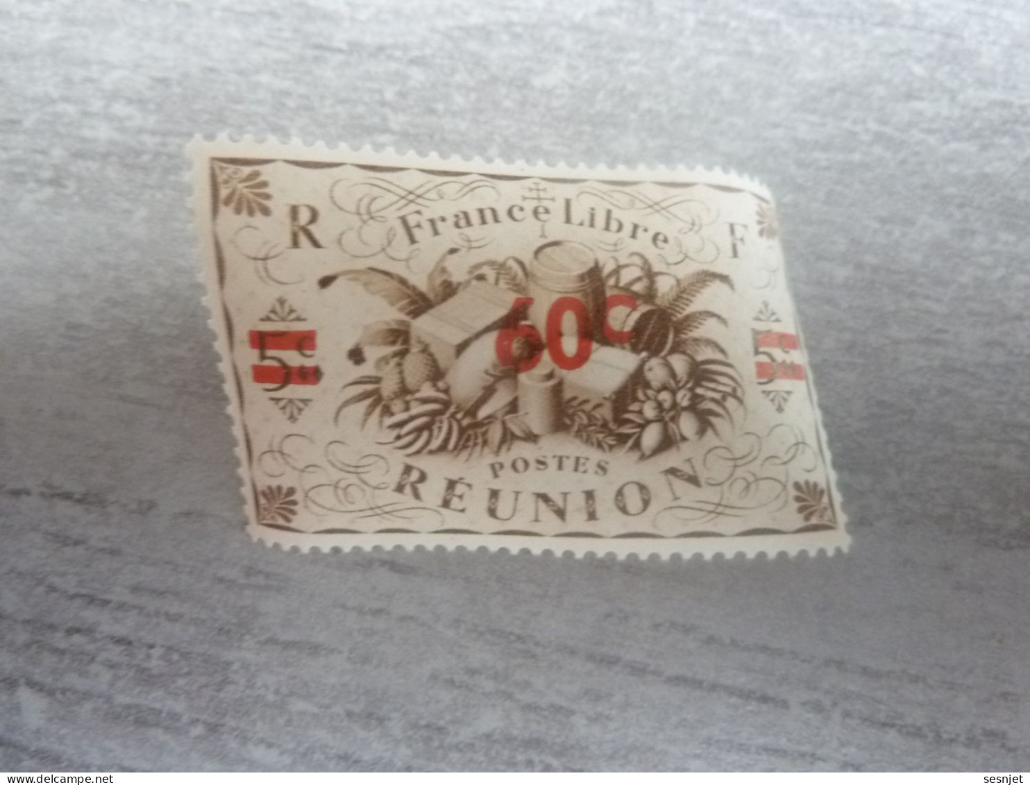 Série De Londres - France-Libre - Réunion  - 60c. S. 5c. - Yt 253 - Sépia - Neuf Sans Trace De Charnière - Année 1943 - - Unused Stamps