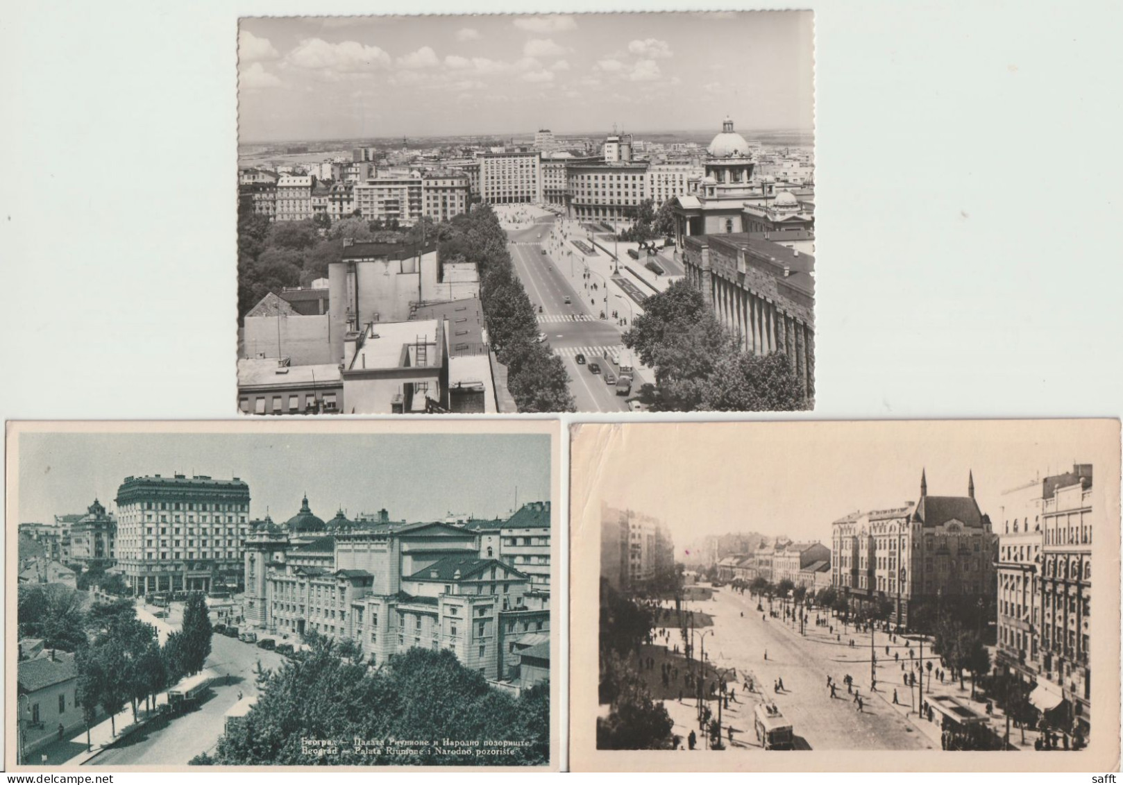 Lot Mit 3 Ansichtskarten Beograd - Belgrad 1940/1962, Terazije, Palata Riunione, Panorama - Serbie