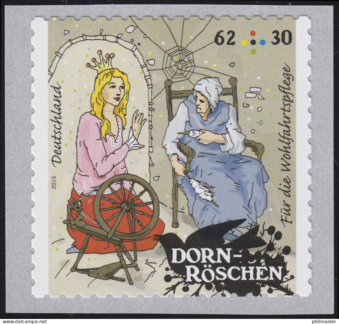 3136 Wofa Grimms Märchen - Dornröschen 62 Cent, Selbstklebend Von Der Rolle ** - Ongebruikt