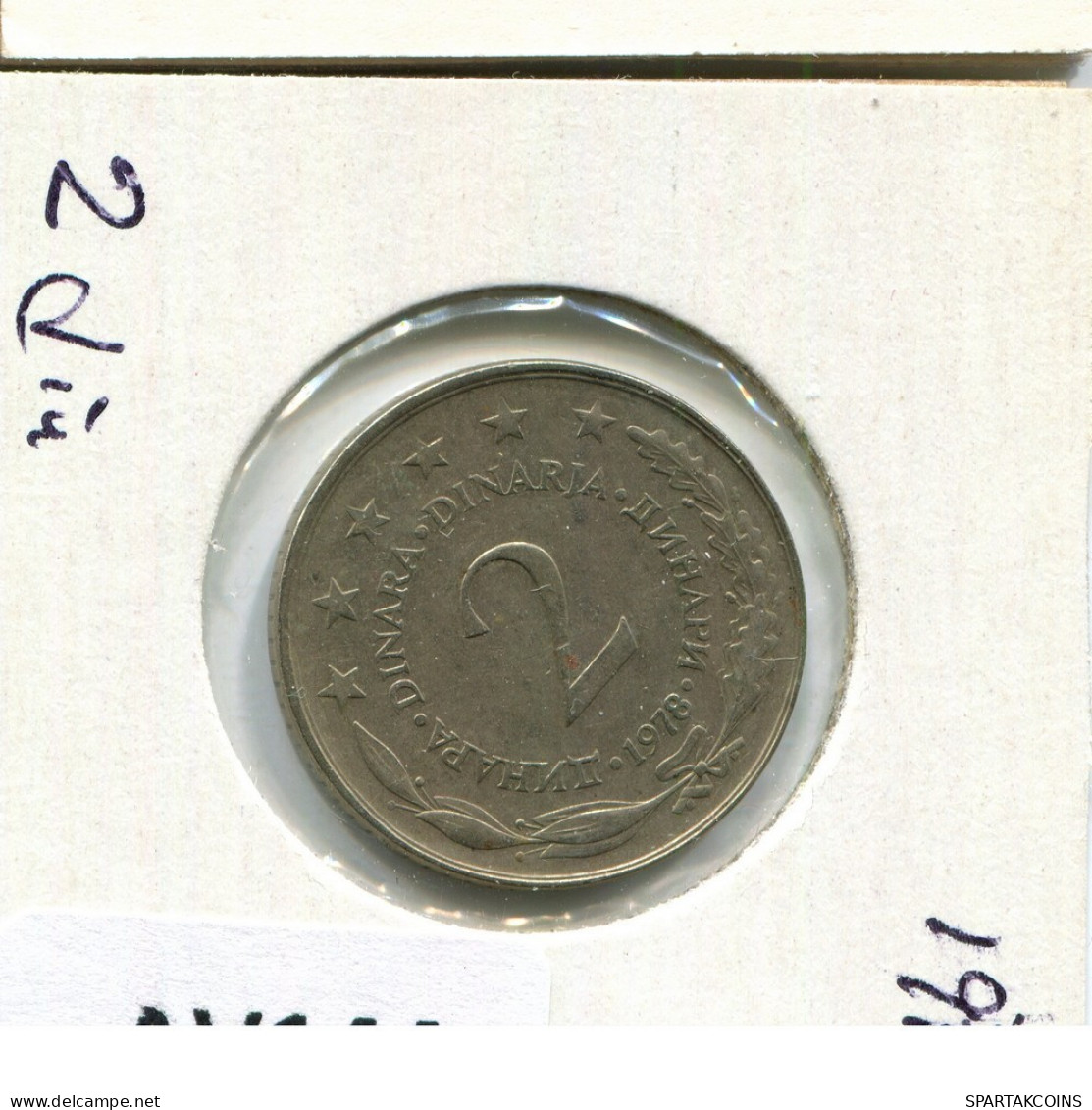 2 DINARA 1978 YUGOSLAVIA Moneda #AV144.E.A - Yugoslavia
