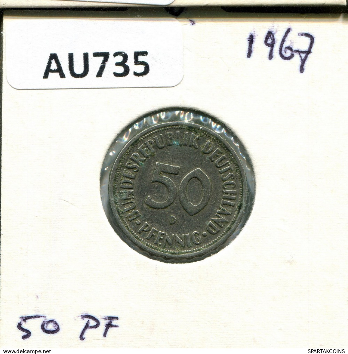 50 PFENNIG 1967 D WEST & UNIFIED GERMANY Coin #AU735.U.A - 50 Pfennig