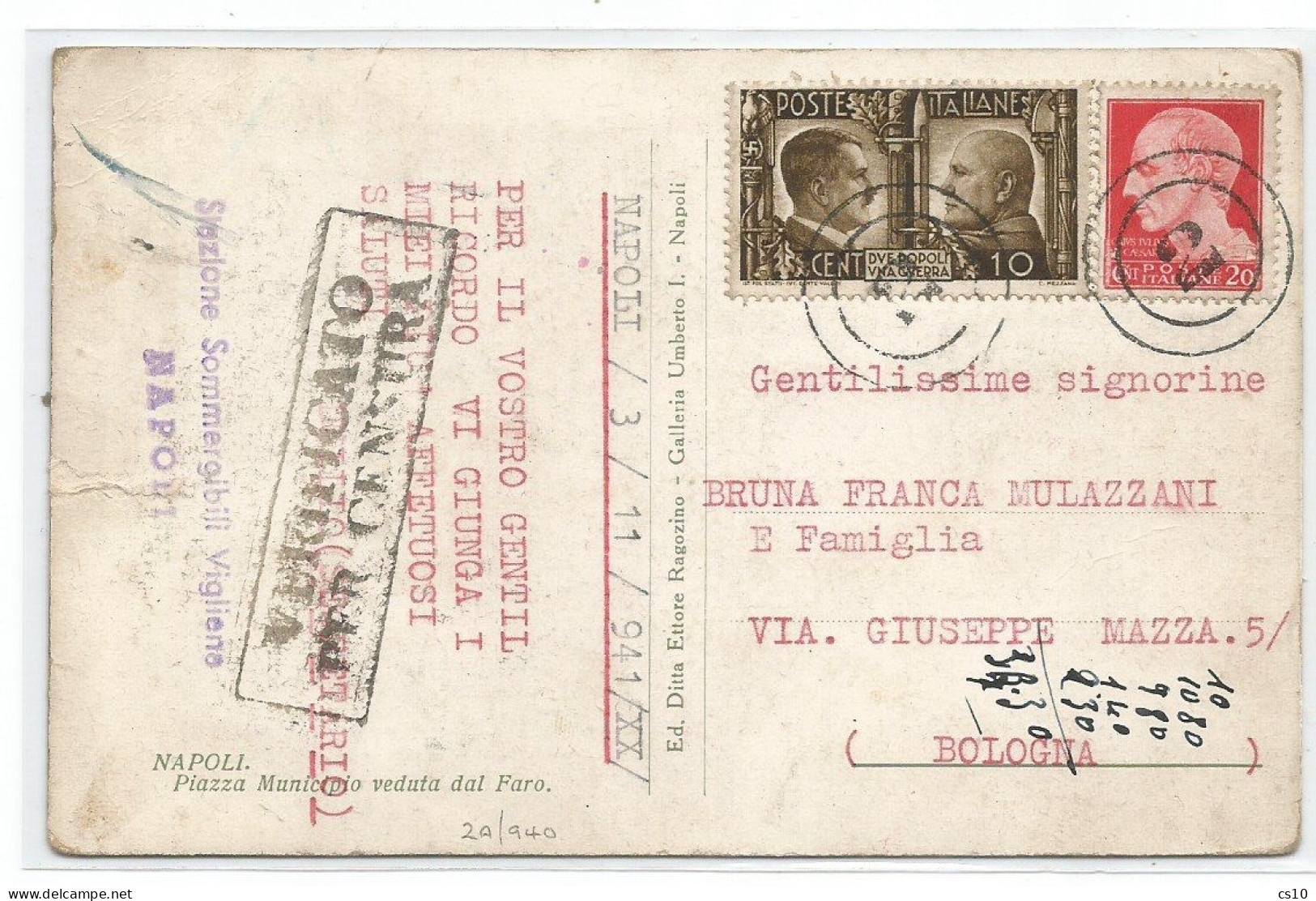 WW2 Basi Sommergibili Italiane Submarine Bases U-Boot #2 Documenti Postali Con CENSURA 1941/42 - Collections