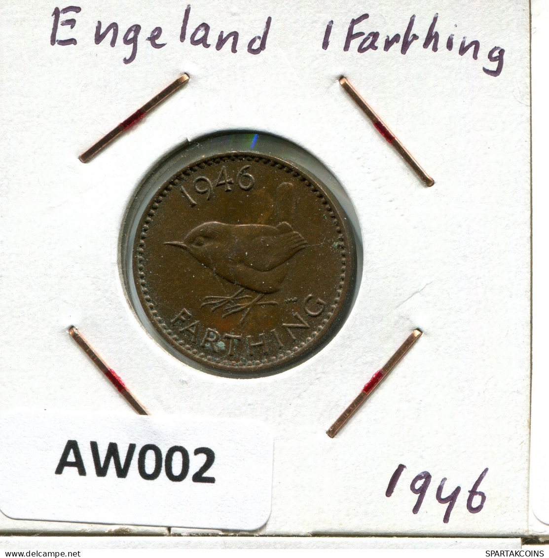 FARTHING 1946 UK GREAT BRITAIN Coin #AW002.U.A - B. 1 Farthing