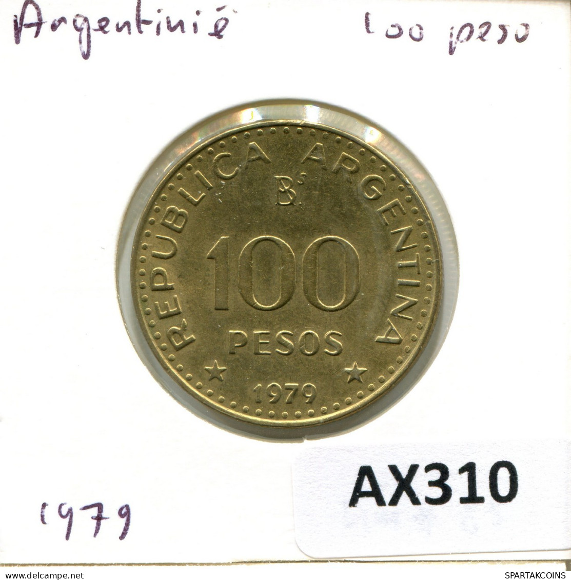 100 PESOS 1979 ARGENTINA Coin #AX310.U.A - Argentinië