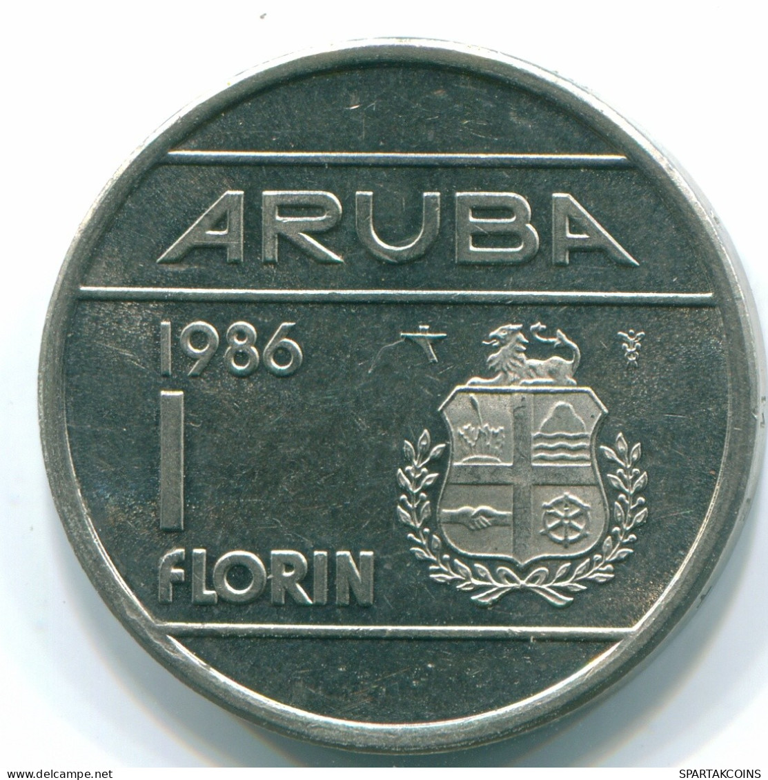 1 FLORIN 1986 ARUBA (NEERLANDÉS NETHERLANDS) Nickel Colonial Moneda #S13649.E.A - Aruba