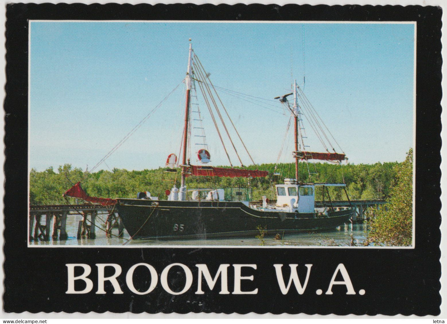 WESTERN AUSTRALIA WA Ship Boat Pearling Lugger BROOME MDS Midge BRM2 Postcard C1980s - Broome