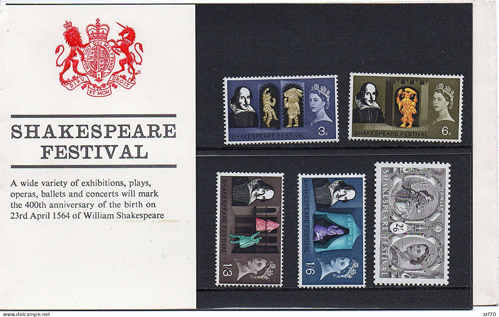 GREAT BRITAIN 1964 Shakespeare Festival Presentation Pack - Presentation Packs