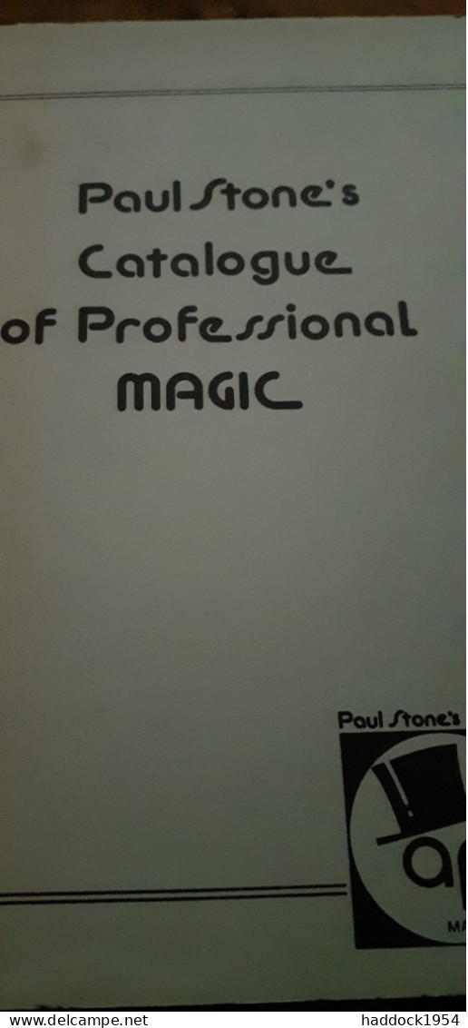 Paul Stone's Catalogue Of Professional Magic 1980 - Autres & Non Classés