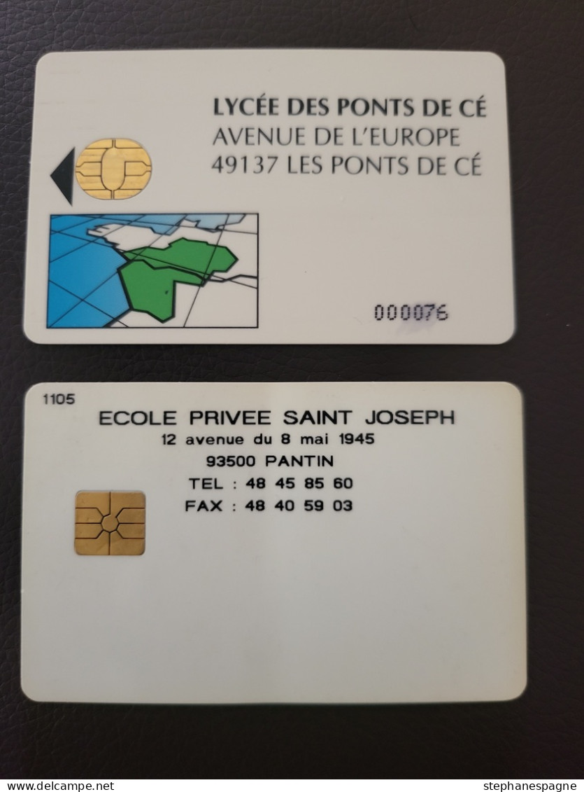 CARTE A PUCE LYCÉE DES PONTS DE CE  + ECOLE PRIVÉE SAINT JOSEPH (PLIÉE) - Ohne Zuordnung