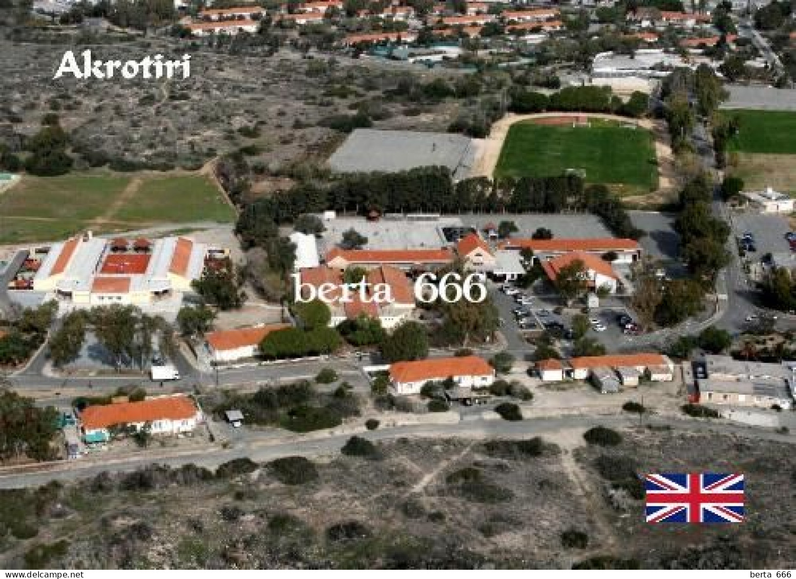 Akrotiri British Sovereign Base Overview Stadium New Postcard - Estadios