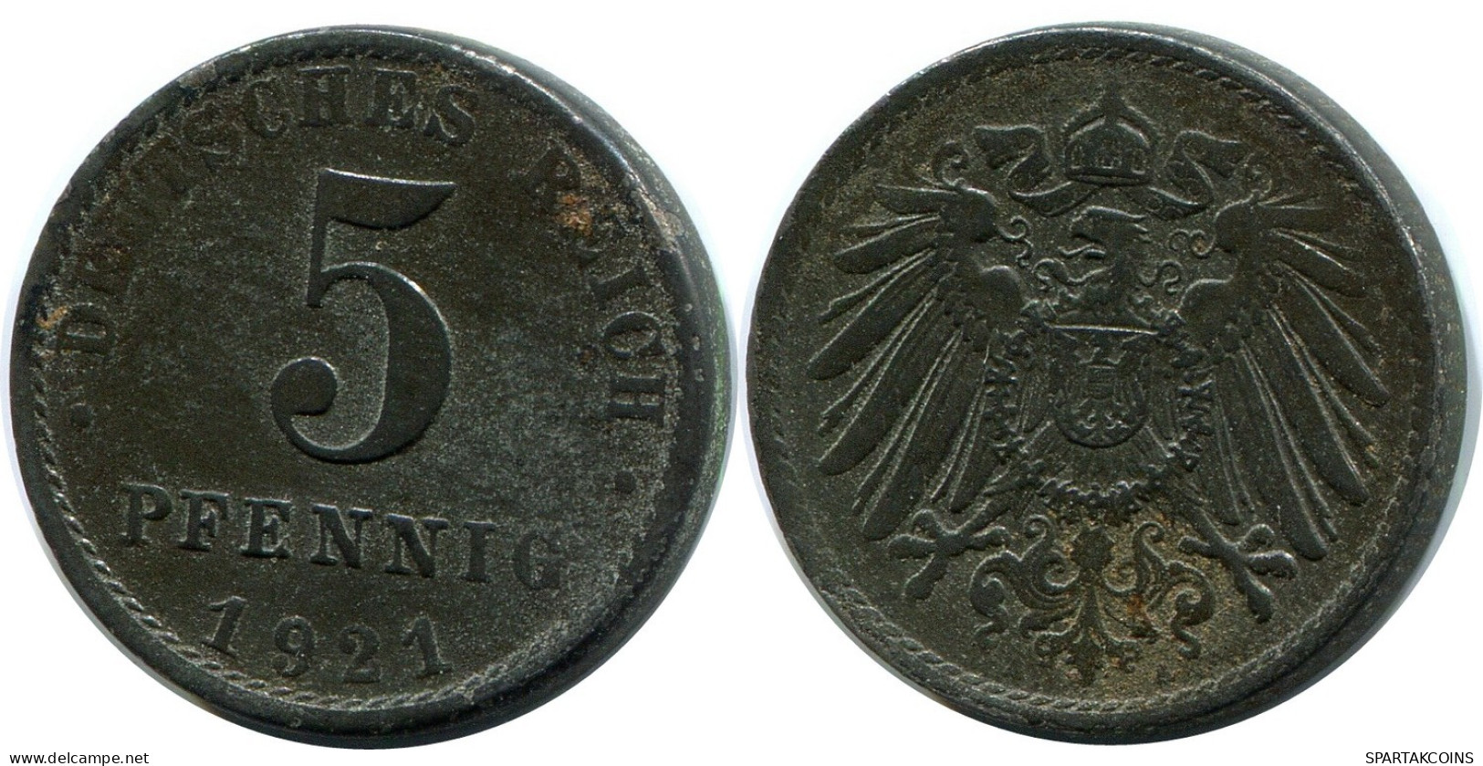 5 PFENNIG 1921 A ALEMANIA Moneda GERMANY #DB865.E.A - 5 Rentenpfennig & 5 Reichspfennig