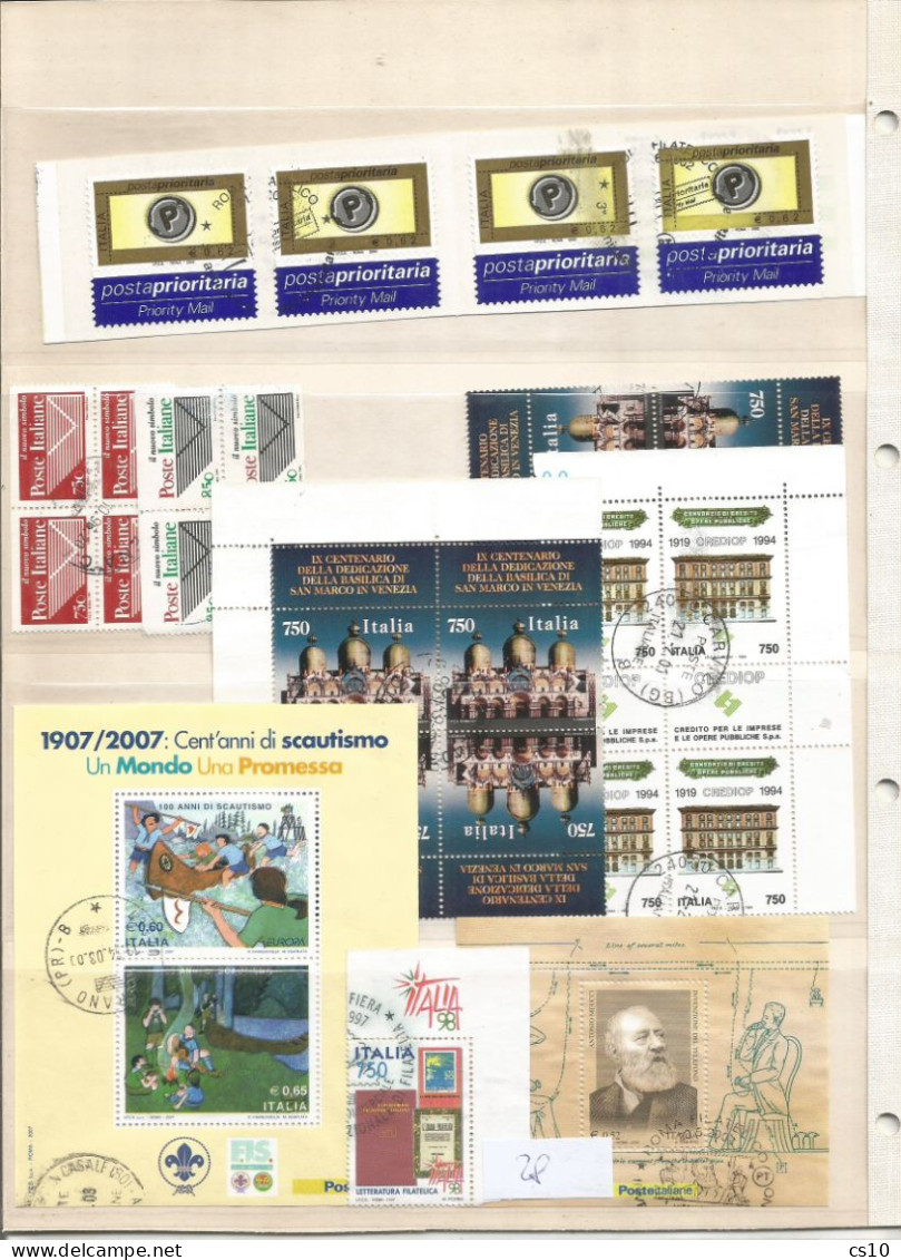 Italia Italy Republic Collection Great Huge Lot #17 Scans USED Off-Paper 2023 To 1980 + Many Key Values # 1136 Pcs !! - Colecciones
