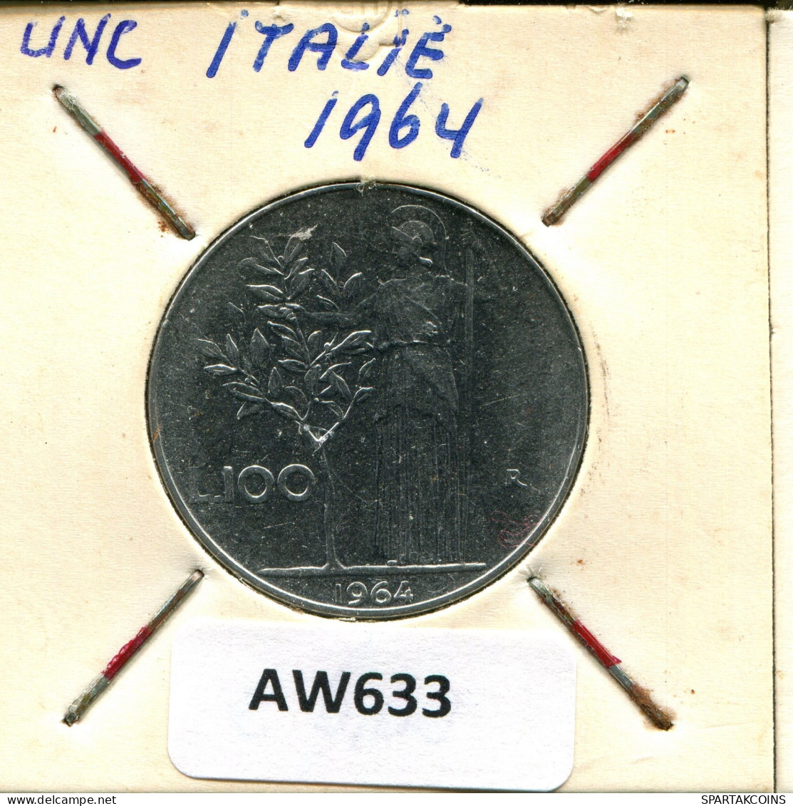 100 LIRE 1964 ITALIA ITALY Moneda #AW633.E.A - 100 Lire