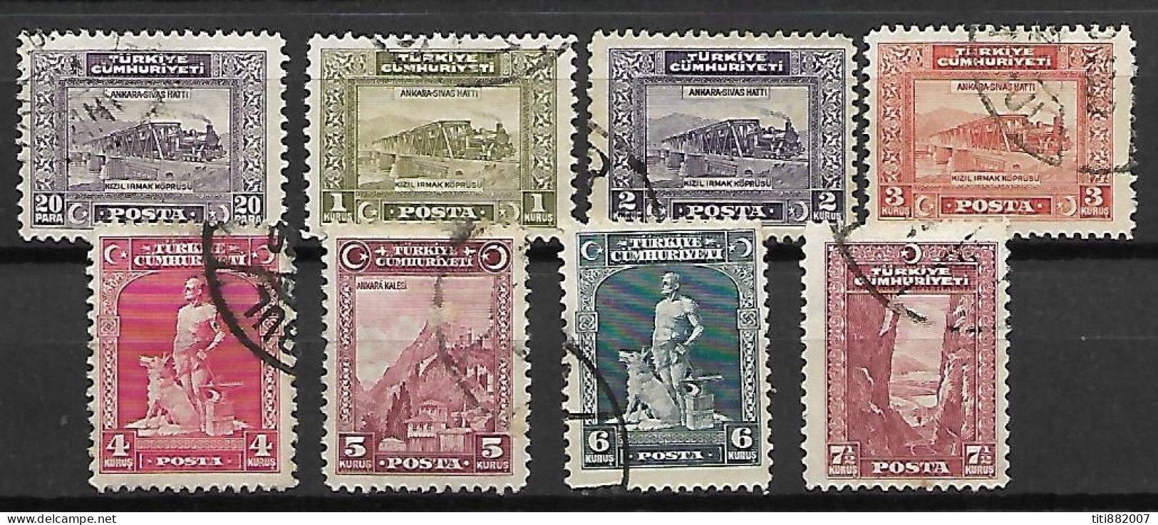 TURQUIE    -    1930.   Y&T N° 751 - 752 - 754 -  756 à 760 Oblitérés  . - Used Stamps