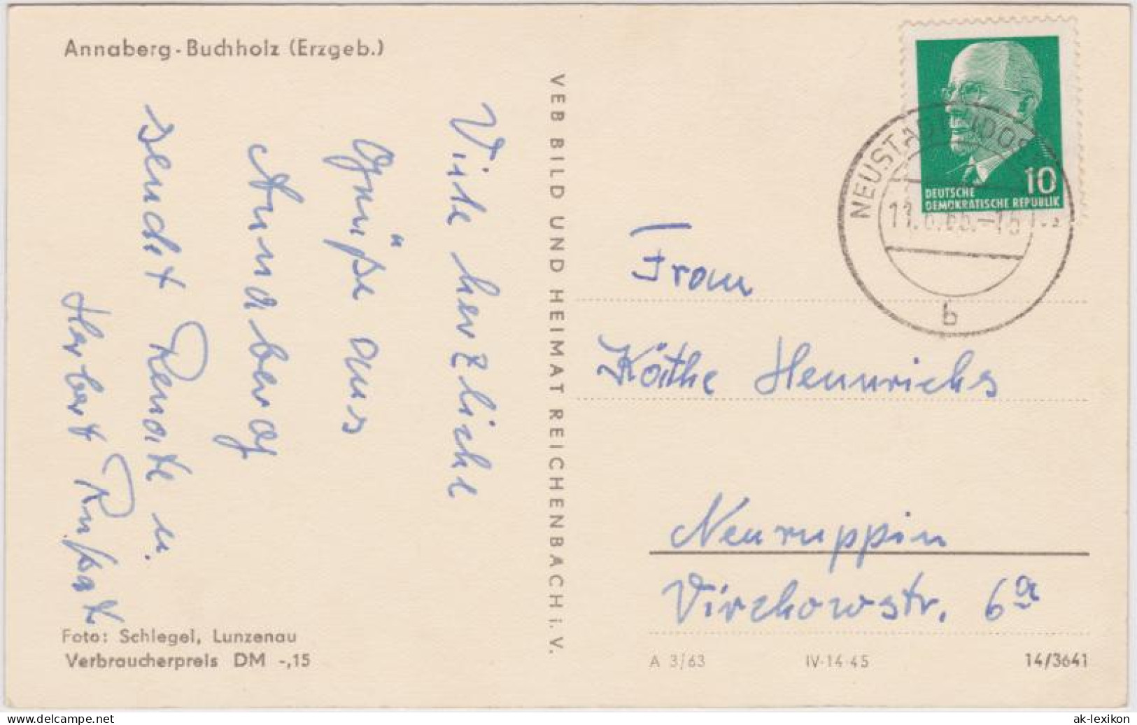 Ansichtskarte Annaberg-Buchholz Blick Auf Die Stadt 1963 - Annaberg-Buchholz