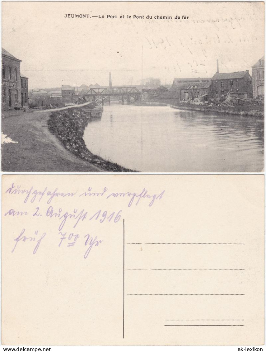 Jeumont Jeumont Le Port Er Le Pont Du Chemin De Fer/Hafen Und Brücke 1916  - Jeumont
