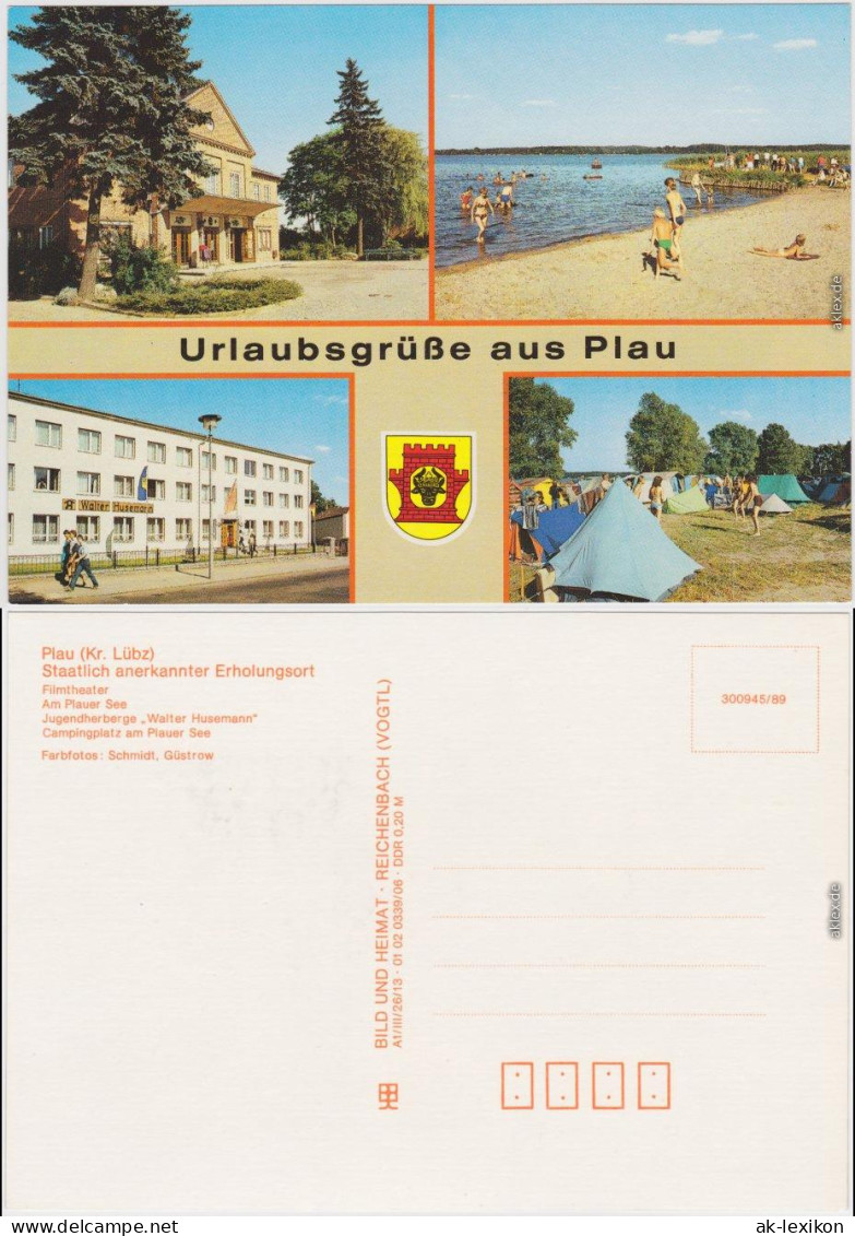 Plau (am See) Filmtheater, Plauer See, Jugendherberge, Campingplatz 1989 - Plau