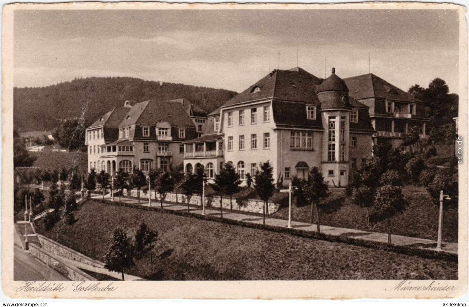 Bad Gottleuba-Bad Gottleuba-Berggießhübel Männerhäuser - Straßenpartie 1928 - Bad Gottleuba-Berggiesshuebel