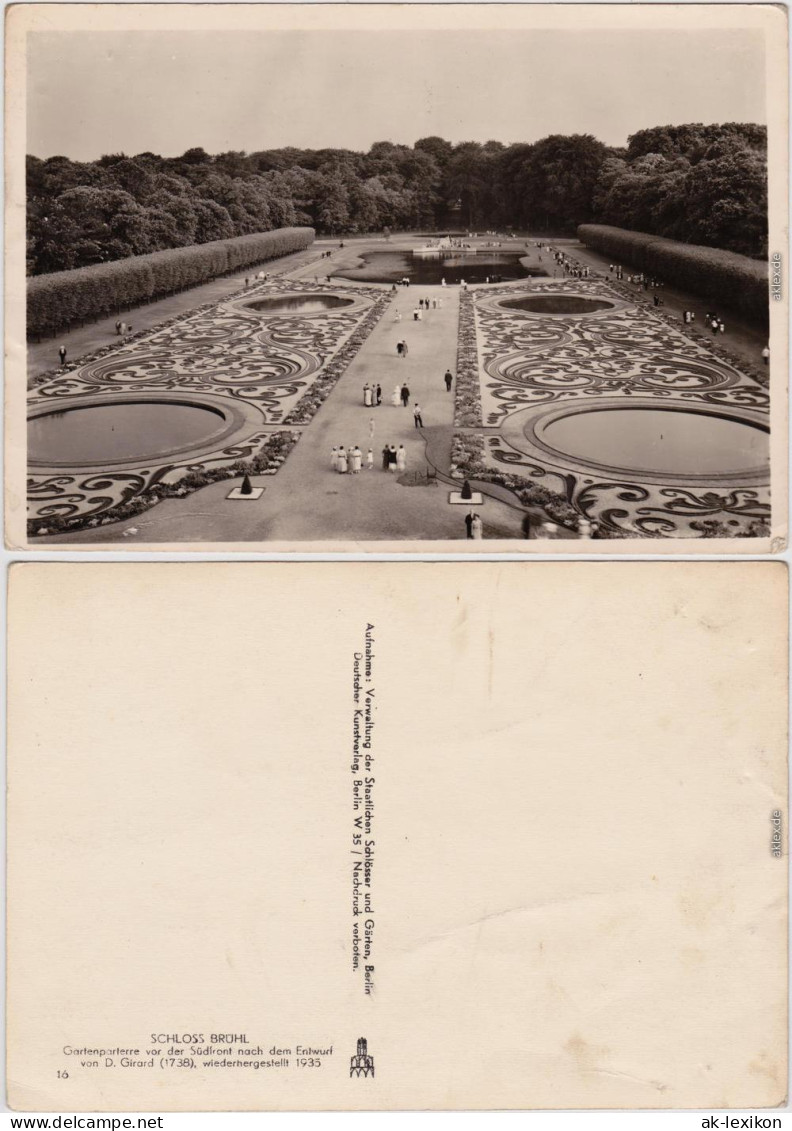 Brühl Schloss Brühl, Gartenarterre Vor Der Südfront 1938 - Bruehl