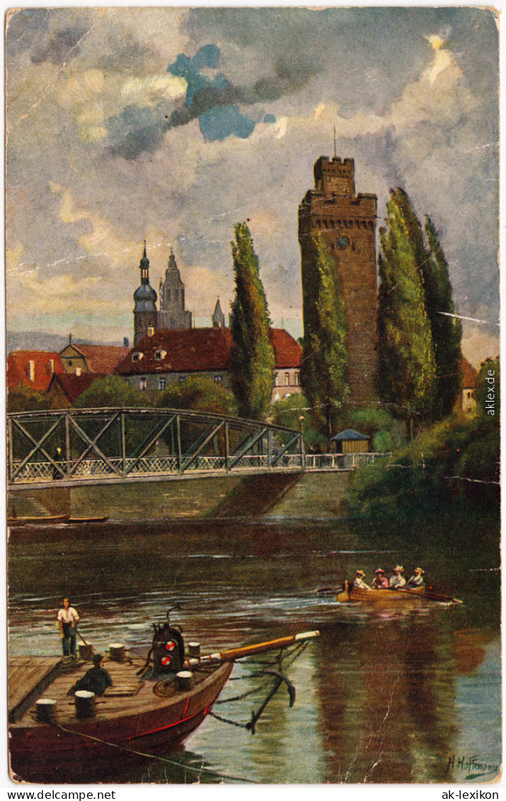 Künstlerkarte Heilbronn Partie Am Nekar Mit Dem Götzenturm - Künstler AK 1918 - Heilbronn