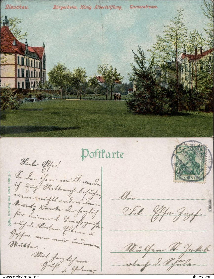 Glauchau Bürgerheim, Könid Albertstiftung - Turnerstraße 1913  - Glauchau