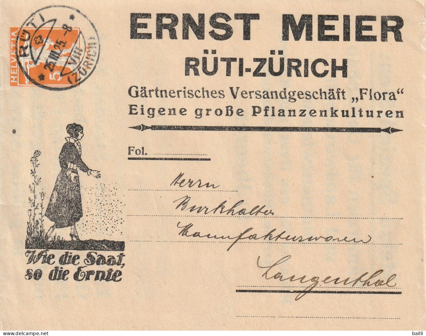 Suisse Entier Postal Illustré Privé Rüti 1925 - Entiers Postaux