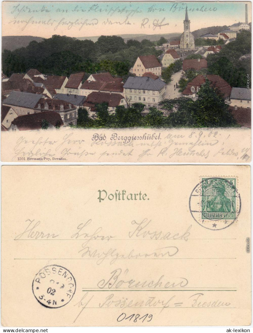 Ansichtskarte Bad Gottleuba-Berggießhübel Straßenpartie Und Kirche 1901 - Bad Gottleuba-Berggiesshuebel