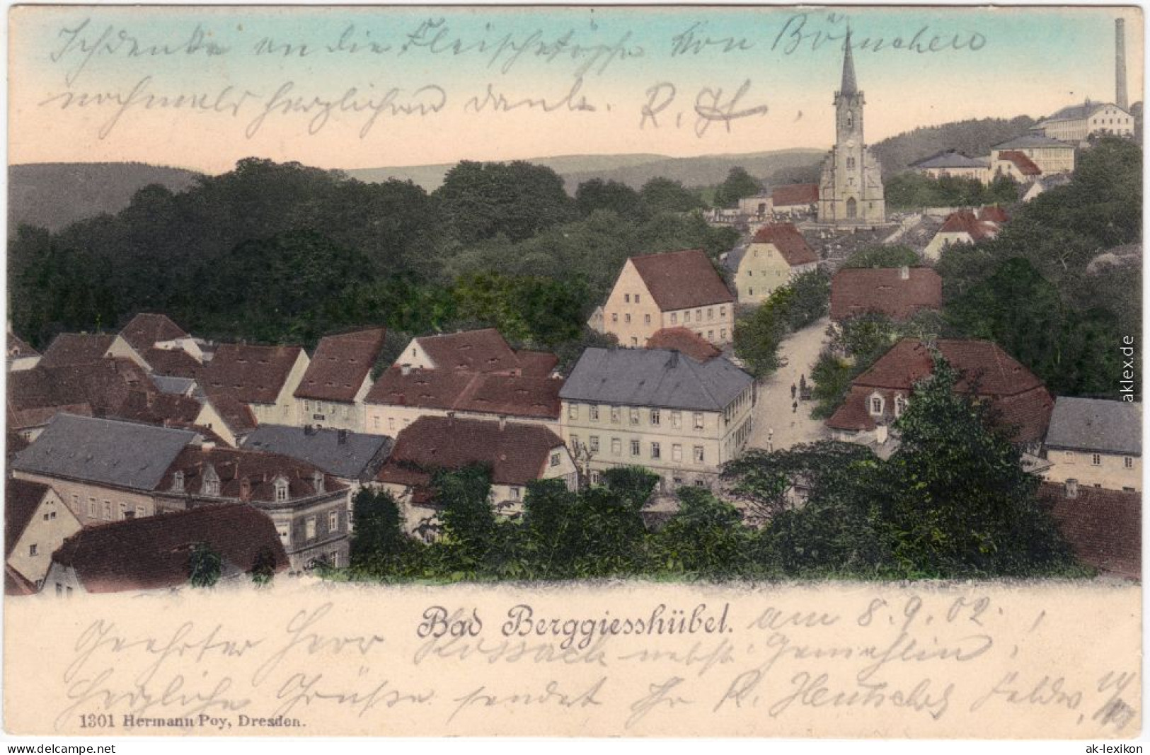 Ansichtskarte Bad Gottleuba-Berggießhübel Straßenpartie Und Kirche 1901 - Bad Gottleuba-Berggiesshuebel