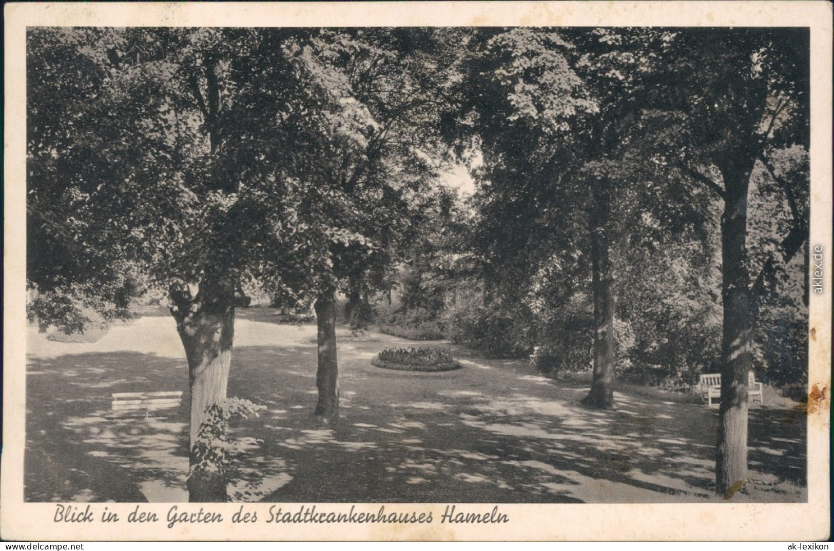 Ansichtskarte Hameln Garten Des Stadtkrankenhauses 1938 - Hameln (Pyrmont)