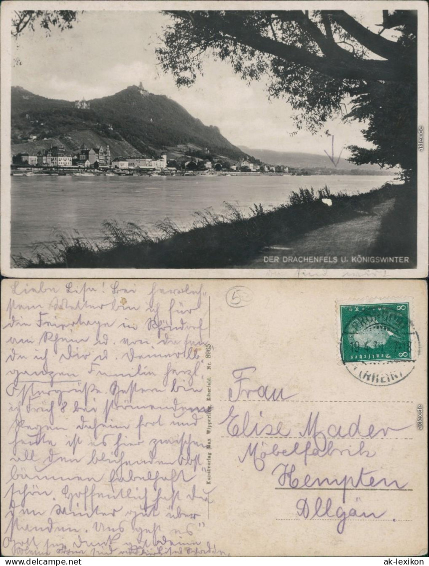 Ansichtskarte Königswinter Panorama Mit Drachenfels 1939 - Koenigswinter