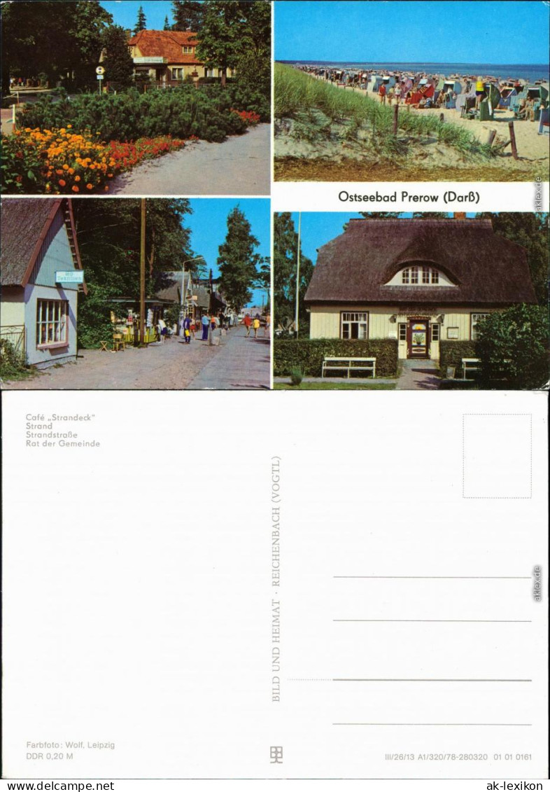 Ansichtskarte Prerow Café "Strandeck", Strand, Rat Der Gemeinde 1981 - Seebad Prerow