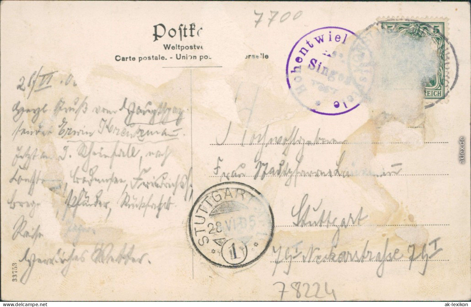 Ansichtskarte Singen (Hohentwiel) Festungsruine Hohentwiel 1905 - Singen A. Hohentwiel