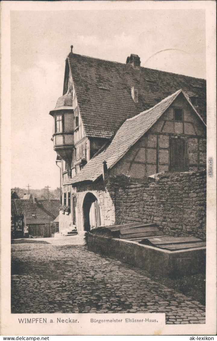 Ansichtskarte Bad Wimpfen Bürgermeister Elsässer-Haus 1921 - Bad Wimpfen