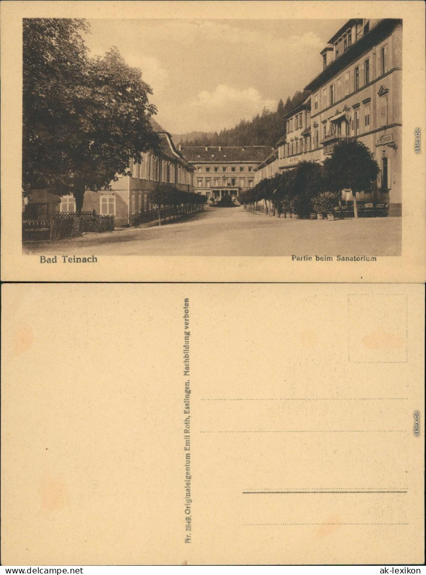 Ansichtskarte Bad Teinach-Zavelstein Partie Beim Sanatorium 1910 - Bad Teinach