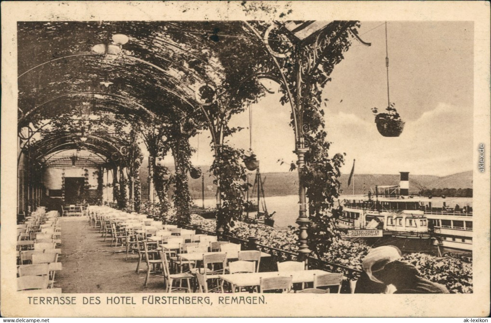 Ansichtskarte Remagen Terasse Des Hotels Fürstenberg - Dampfer 1922  - Remagen