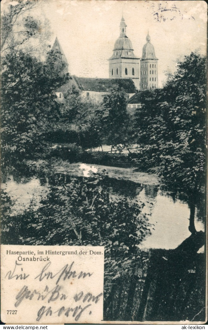 Ansichtskarte Osnabrück Dom St. Peter, Hasepartie 1907 - Osnabrueck