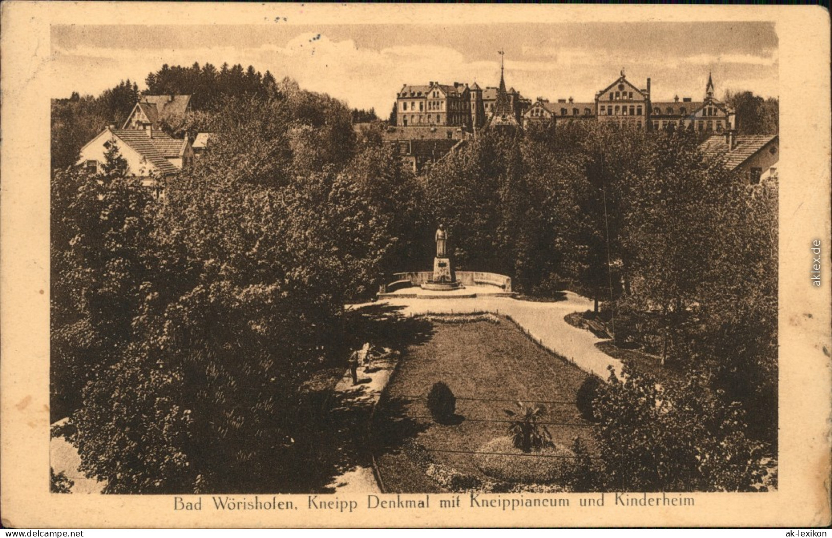 Ansichtskarte Bad Wörishofen Kneippiatorium, Kinderheim, Denkmal 1908 - Bad Woerishofen